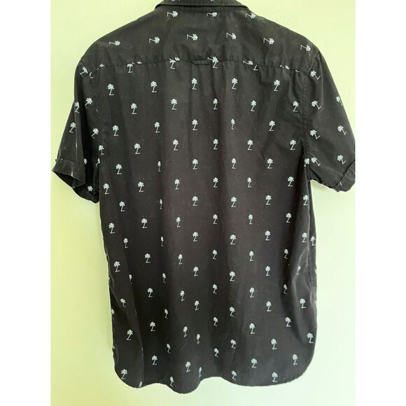 Denim Flower Ricky Singh Mens L Shirt Cotton Short Sleeve Palm Tree Resort Retro - Picture 2 of 4